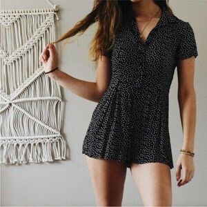 Forever 21 Black and White Polka Dot Romper Size S